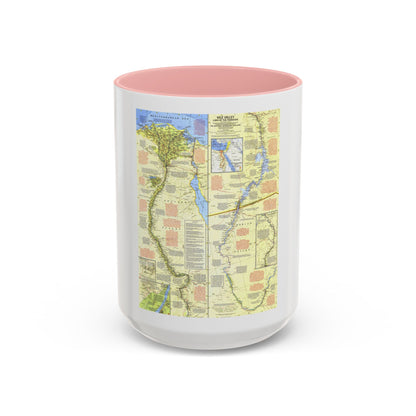 Egypt - Nile Valley, Land of the Pharaohs (1965) (Map) Accent Coffee Mug