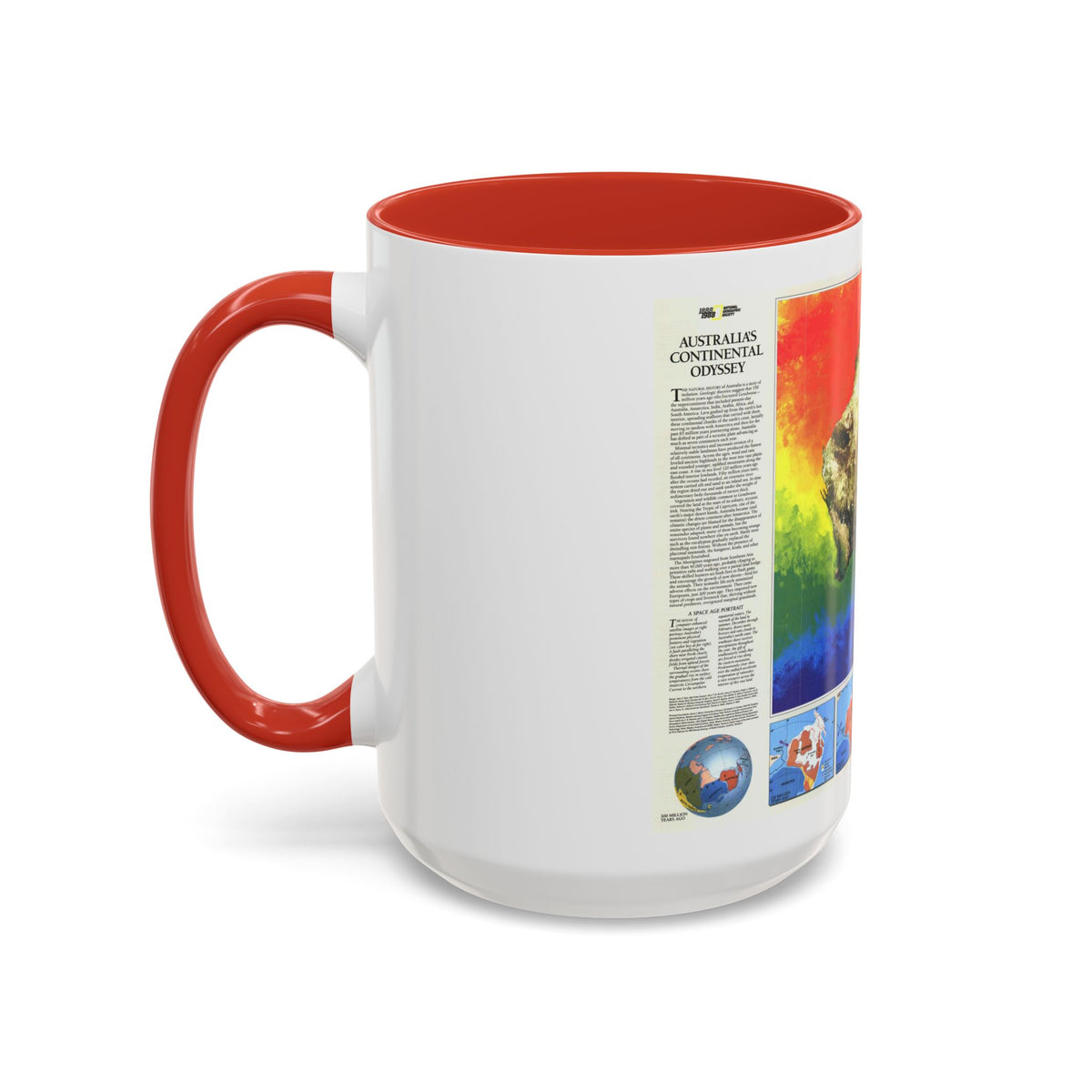 Australia's Continental Odyssey (1988) (Map) Accent Coffee Mug