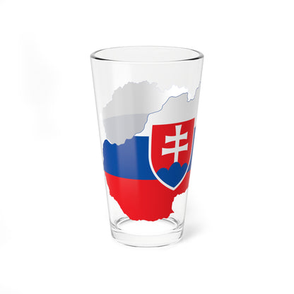 Flag Map Of Slovakia (Slovakia) Pint Glass 16oz