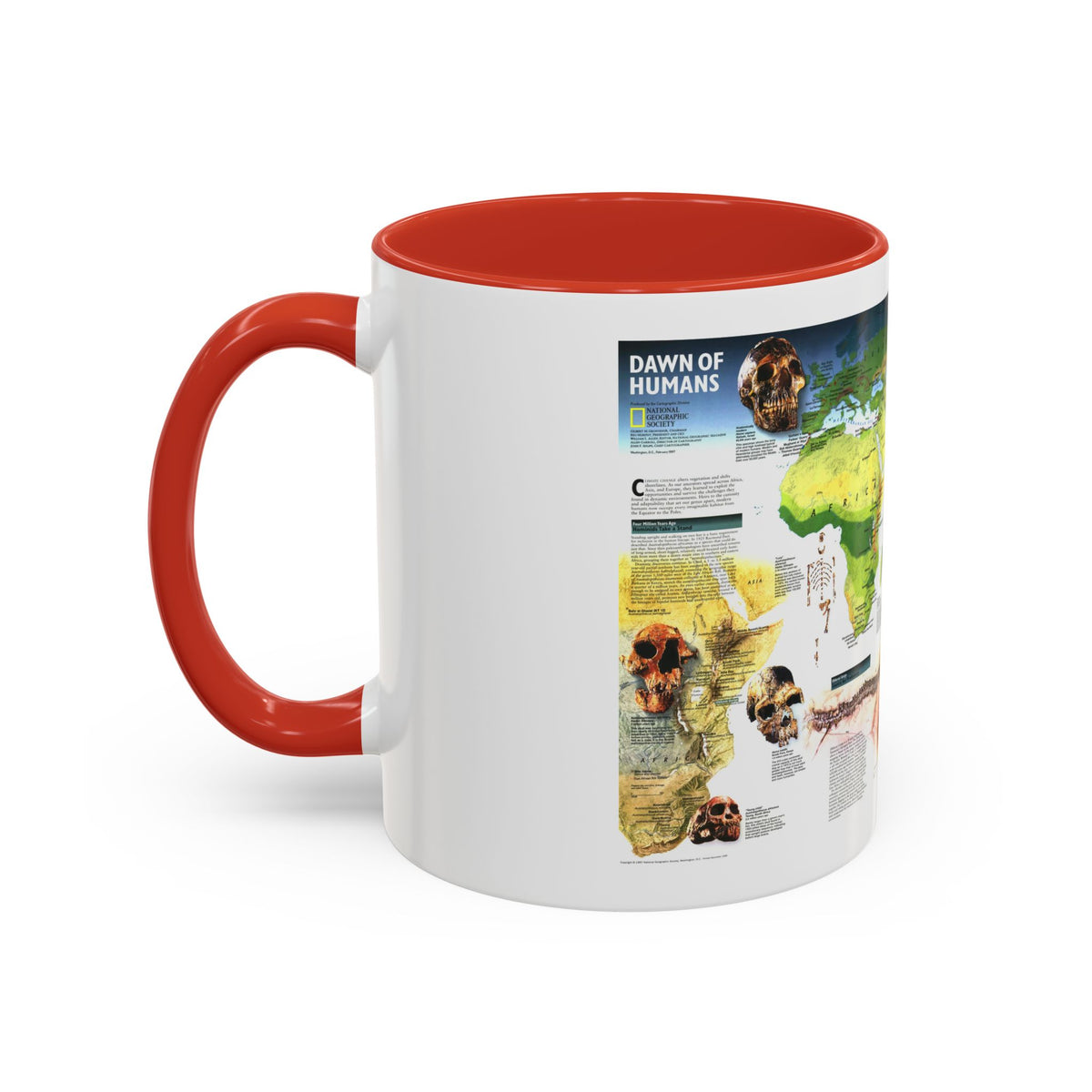 World Map - Dawn of Humans (1997) (Map) Accent Coffee Mug