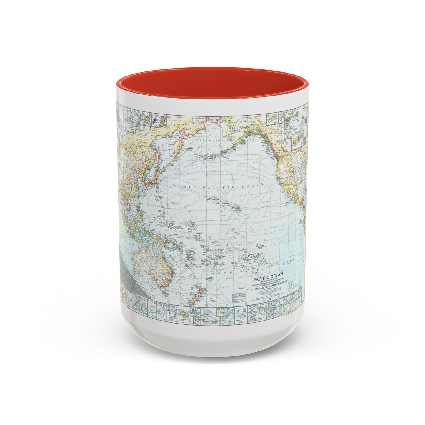 Pacific Ocean and the Bay of Bengal (1943) (Map) Accent Coffee Mug