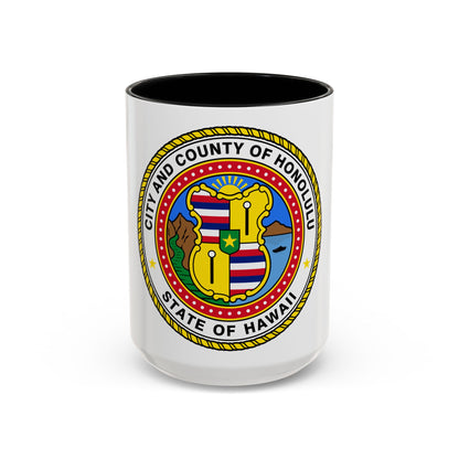 Seal of Honolulu Hawaii - Accent Coffee Mug