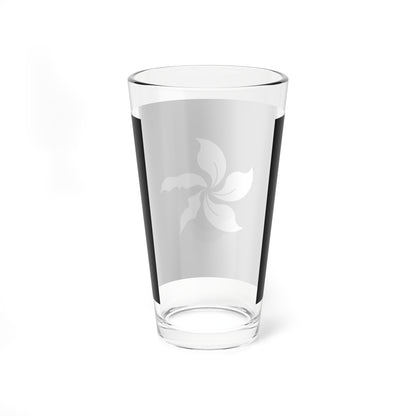 Flag of Hong Kong black and white variant 2 (China) Pint Glass 16oz