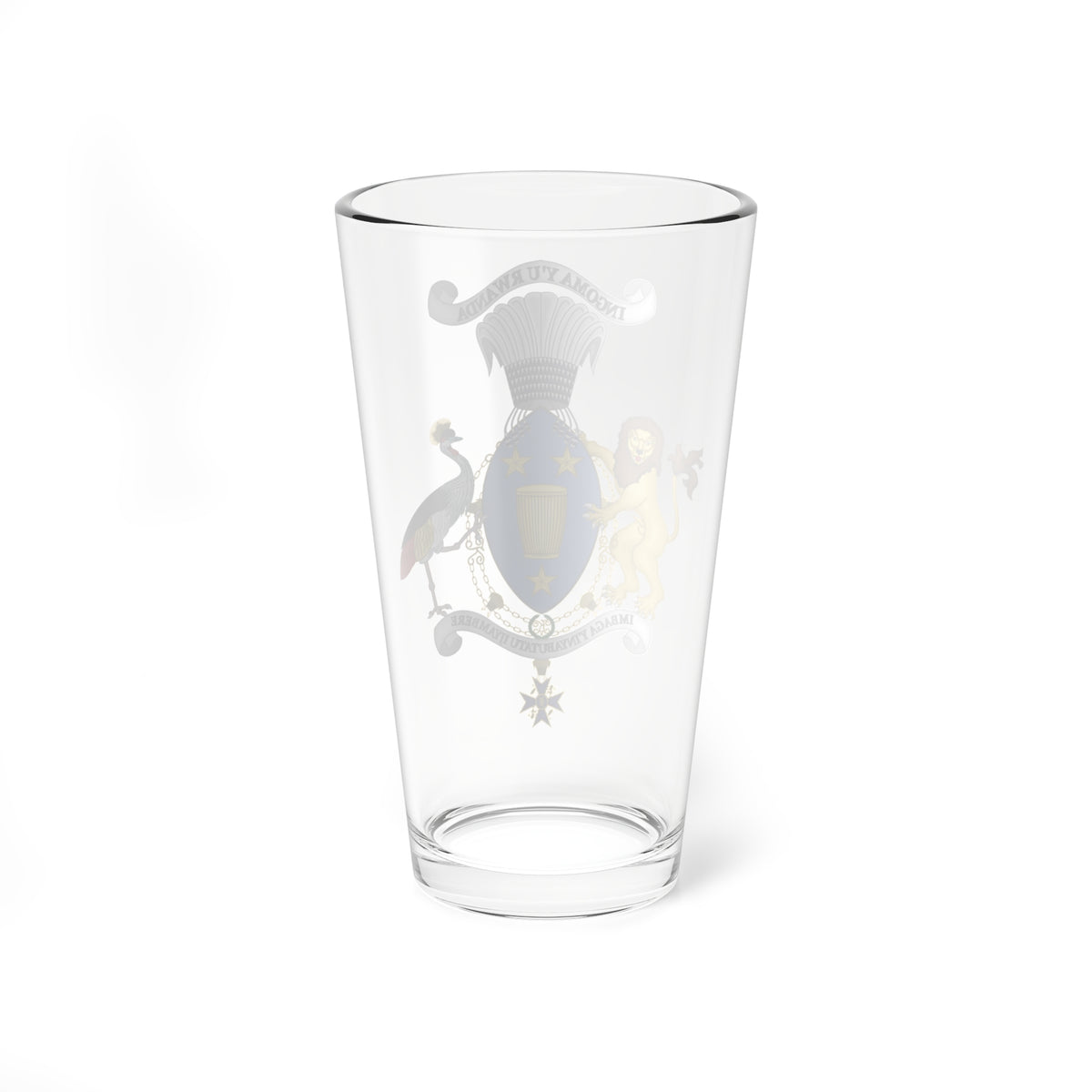 Medium Coat of Arms of the King of Rwanda Shield (Rwanda) (Coat of Arms) Pint Glass 16oz