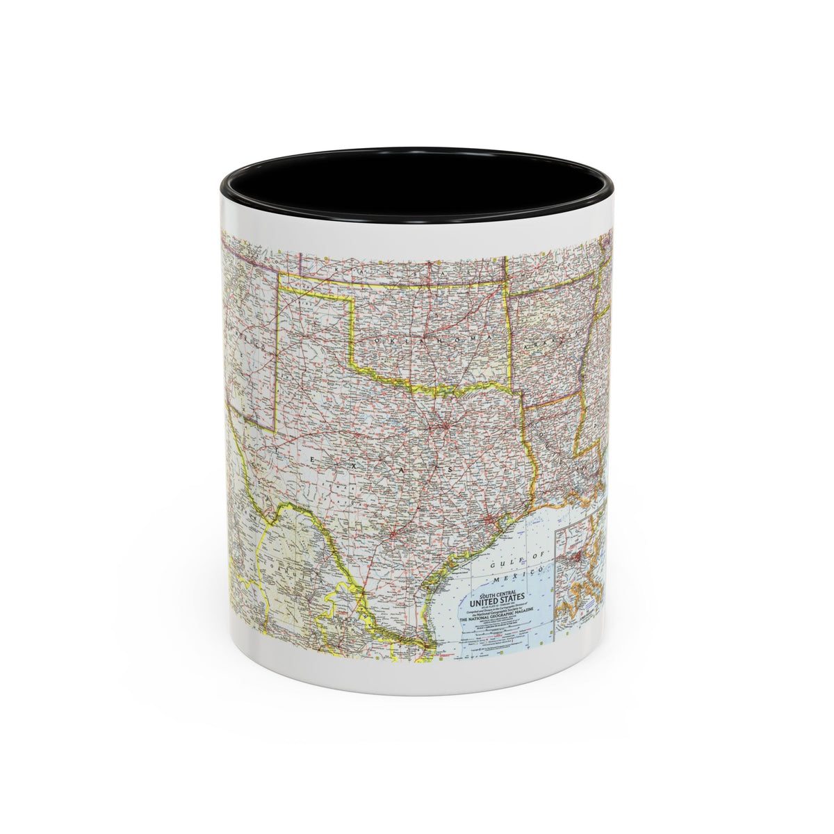 USA - South Central (1961) (Map) Accent Coffee Mug
