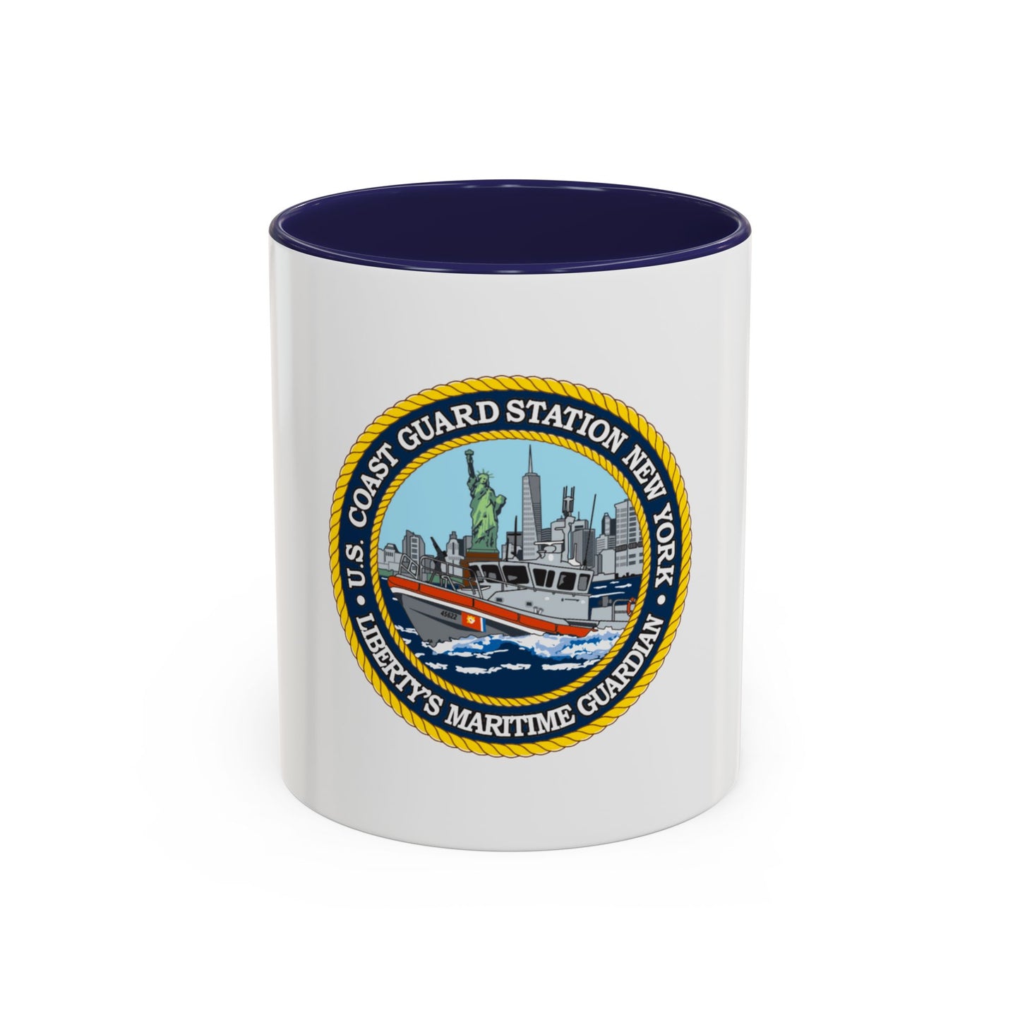 USCG Station New York (U.S. Coast Guard) Accent Coffee Mug