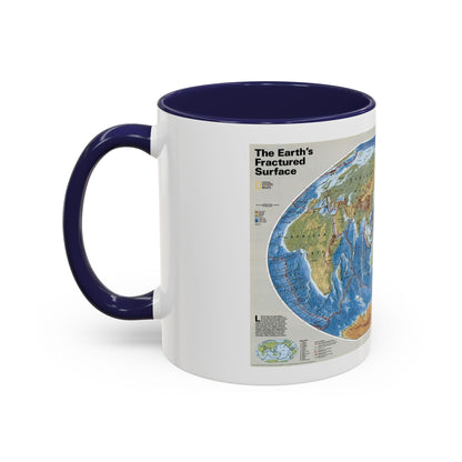 World Map - Tectonic Plates (1999) (Map) Accent Coffee Mug