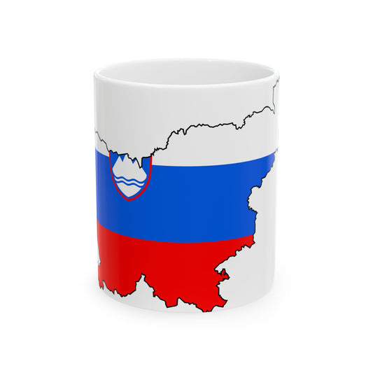Silhouette of Slovenia (Slovenia) White Coffee Mug-11oz-Go Mug Yourself