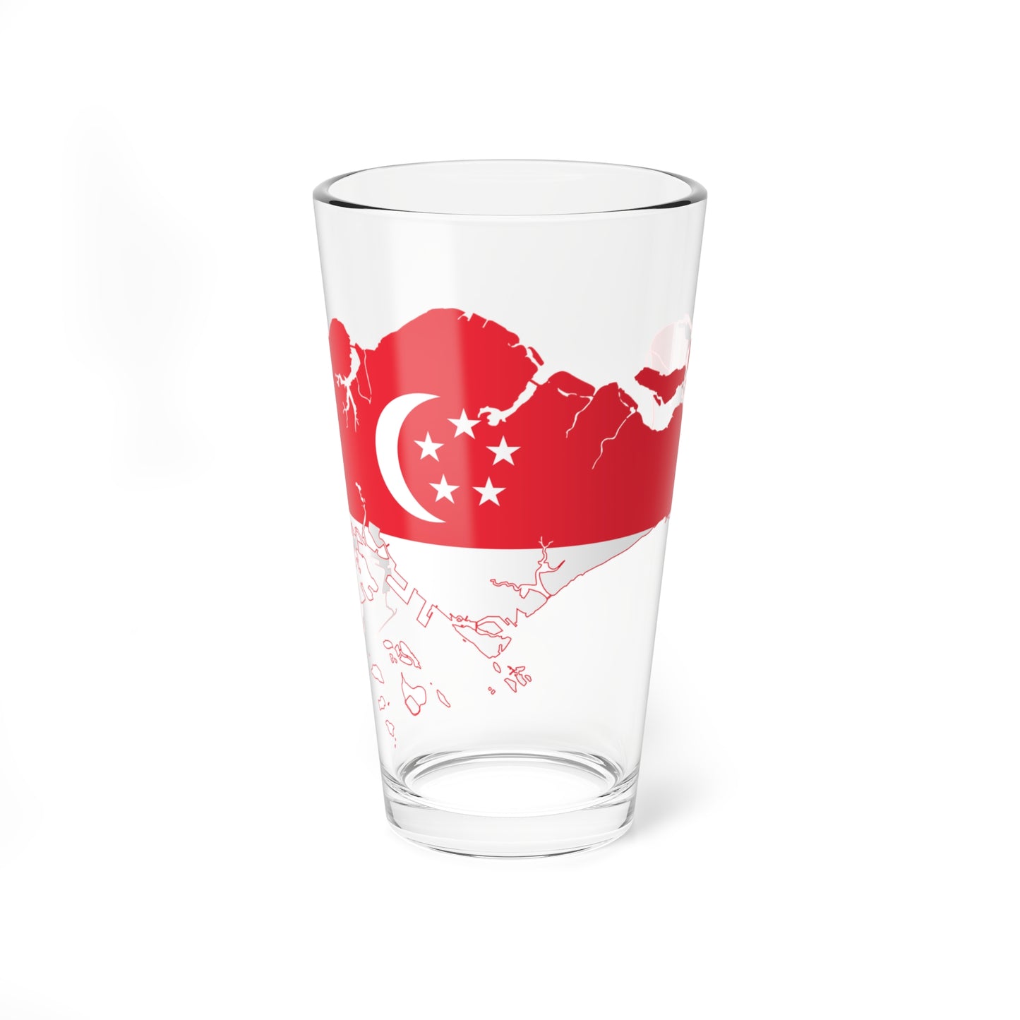 Flag map of Singapore (Singapore) Pint Glass 16oz