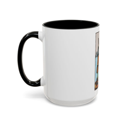 The 6 of Swords (Tarot Card) Accent Coffee Mug