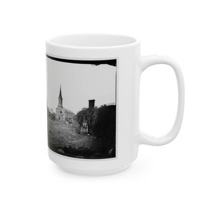 Baptist Church, Fredericksburg, Virginia, From The Backyard Of The Sanitary Commission Depot (U.S. Civil War) White Coffee Mug