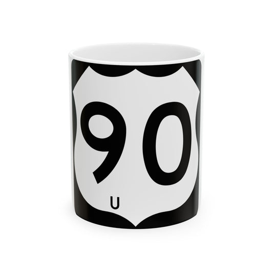 Texas Business US 90-U (Texas) (Road Sign) White Coffee Mug