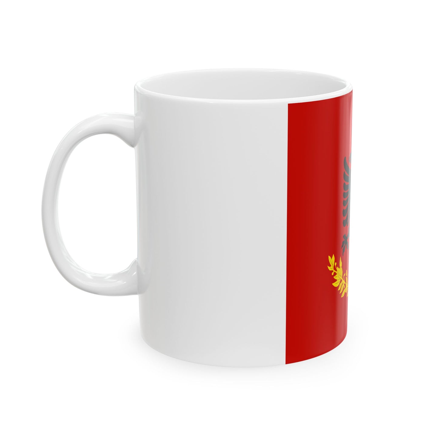 Flag variation of the Albanian Royal Army - White Coffee Mug-Go Mug Yourself