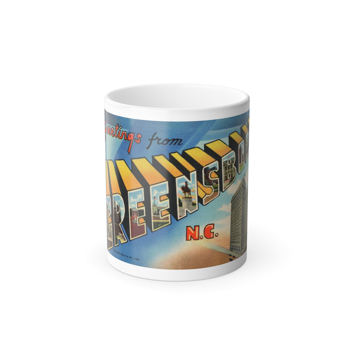 Greetings from Greensboro NC (Greeting Postcards) Color Changing Mug 11oz