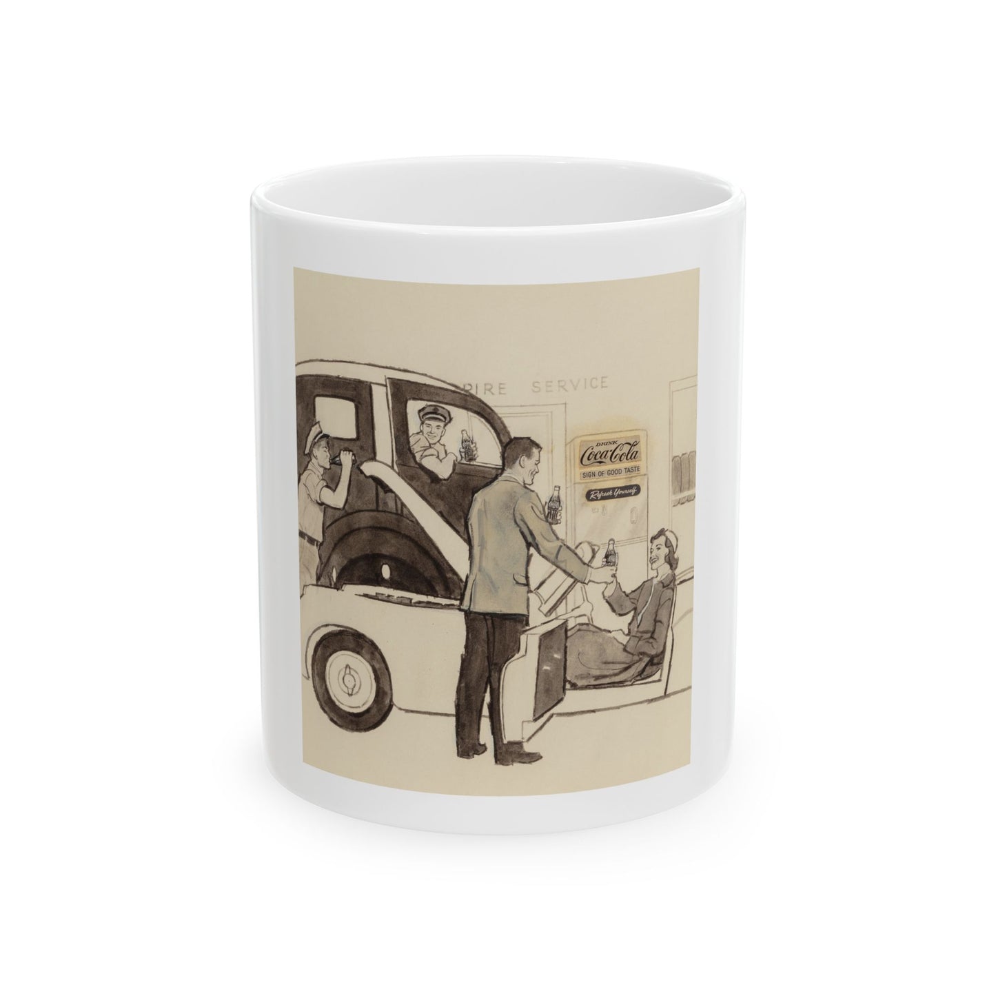 Group of Four Coca-Cola advertisements, 1960 (3) - White Coffee Mug