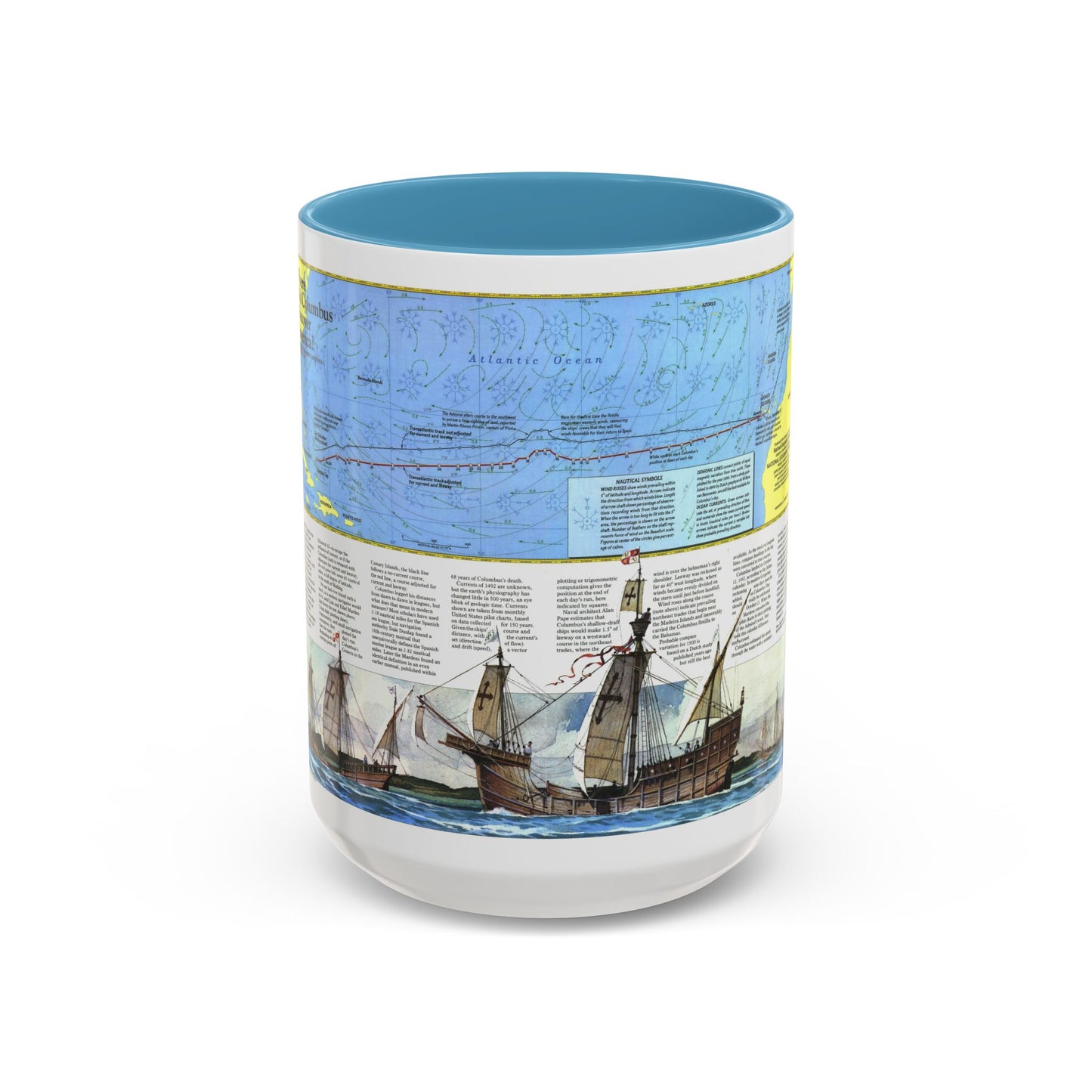 Americas - Where Did Columbus Discover America (1987) (Map) Accent Coffee Mug