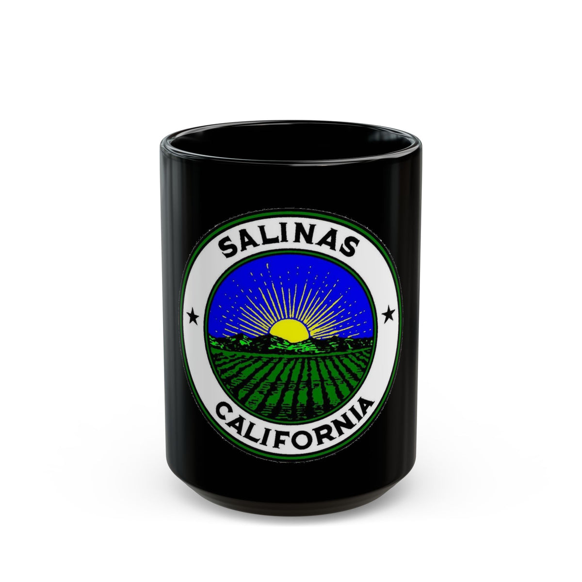 Seal of Salinas California - Black Coffee Mug