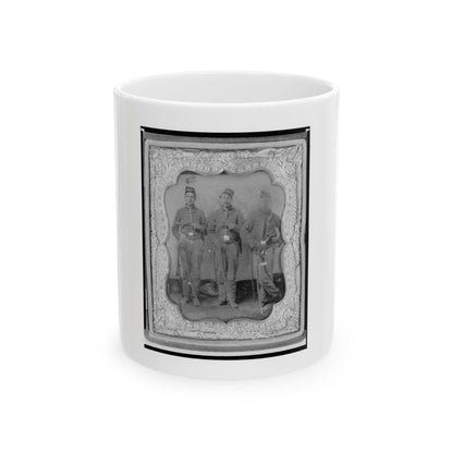 Pvt. Frank A. Remington And Two Other Union Soldiers, Full-Length Portrait, Facing Front (U.S. Civil War) White Coffee Mug