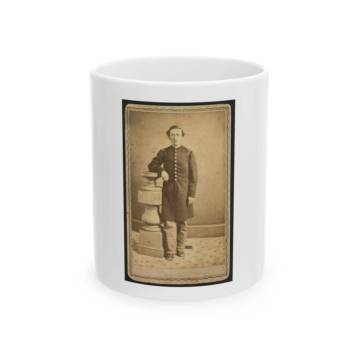 Full-Length Portrait Of An Unidentified Civil War Soldier 001 (U.S. Civil War) White Coffee Mug