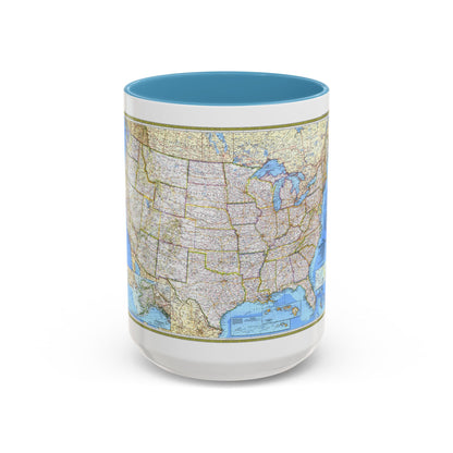 USA - The United States (1987) (Map) Accent Coffee Mug