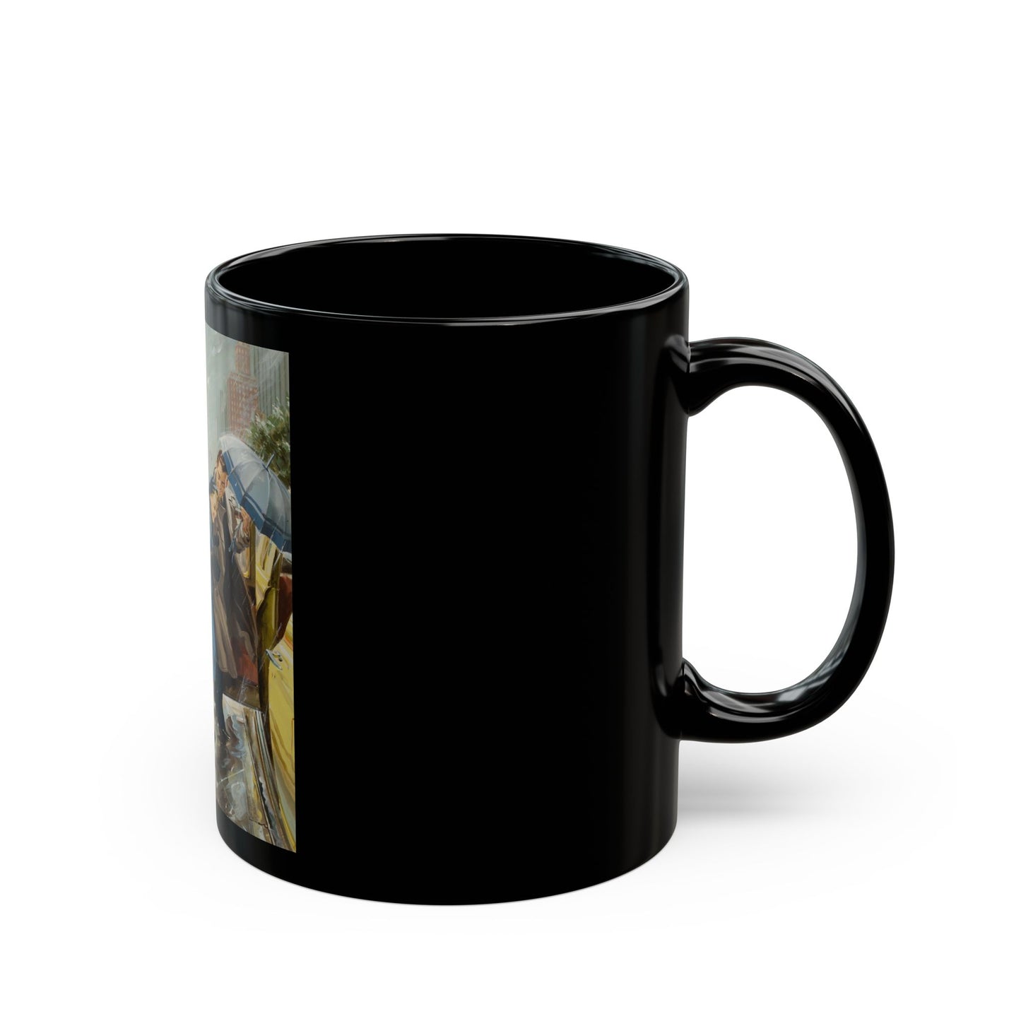 Couple in the Rain, 1954 - Black Coffee Mug-Go Mug Yourself