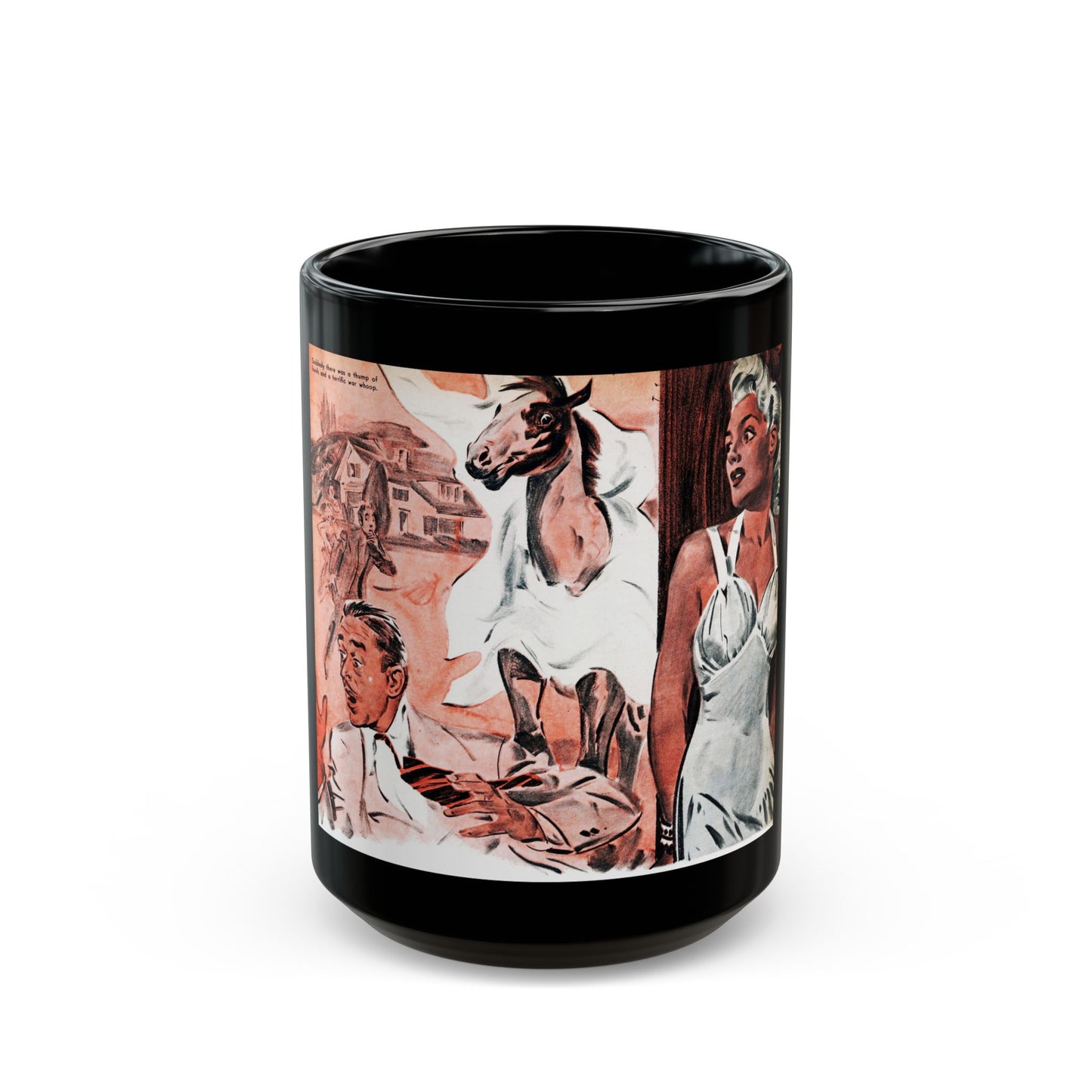 Ed holds a seance, Liberty magazine, March 1, 1941 - Black Coffee Mug-15oz-Go Mug Yourself