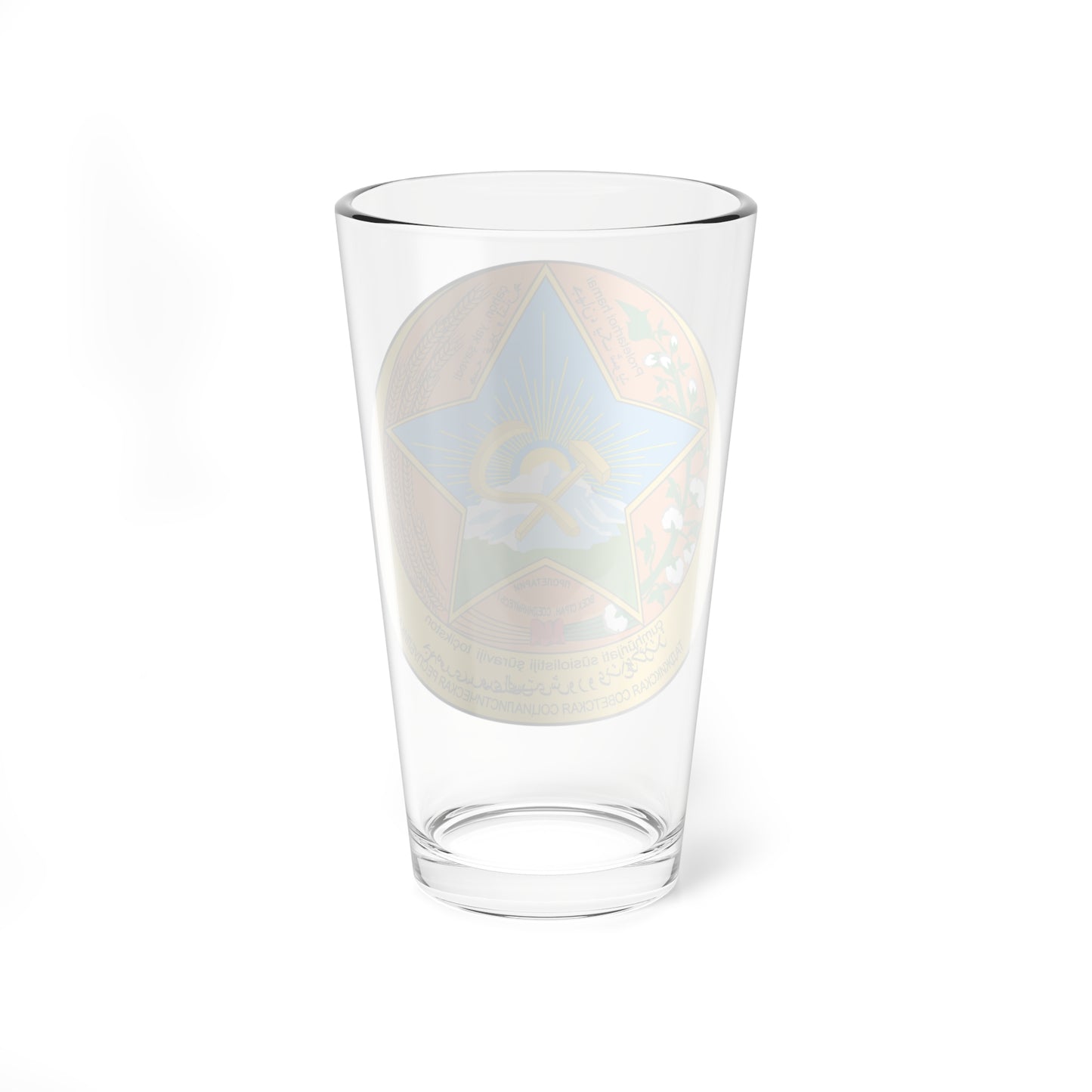 The coat of arms of the Tajik SSR 04.1929-24.02.1931 (Tajikistan) (Coat of Arms) Pint Glass 16oz