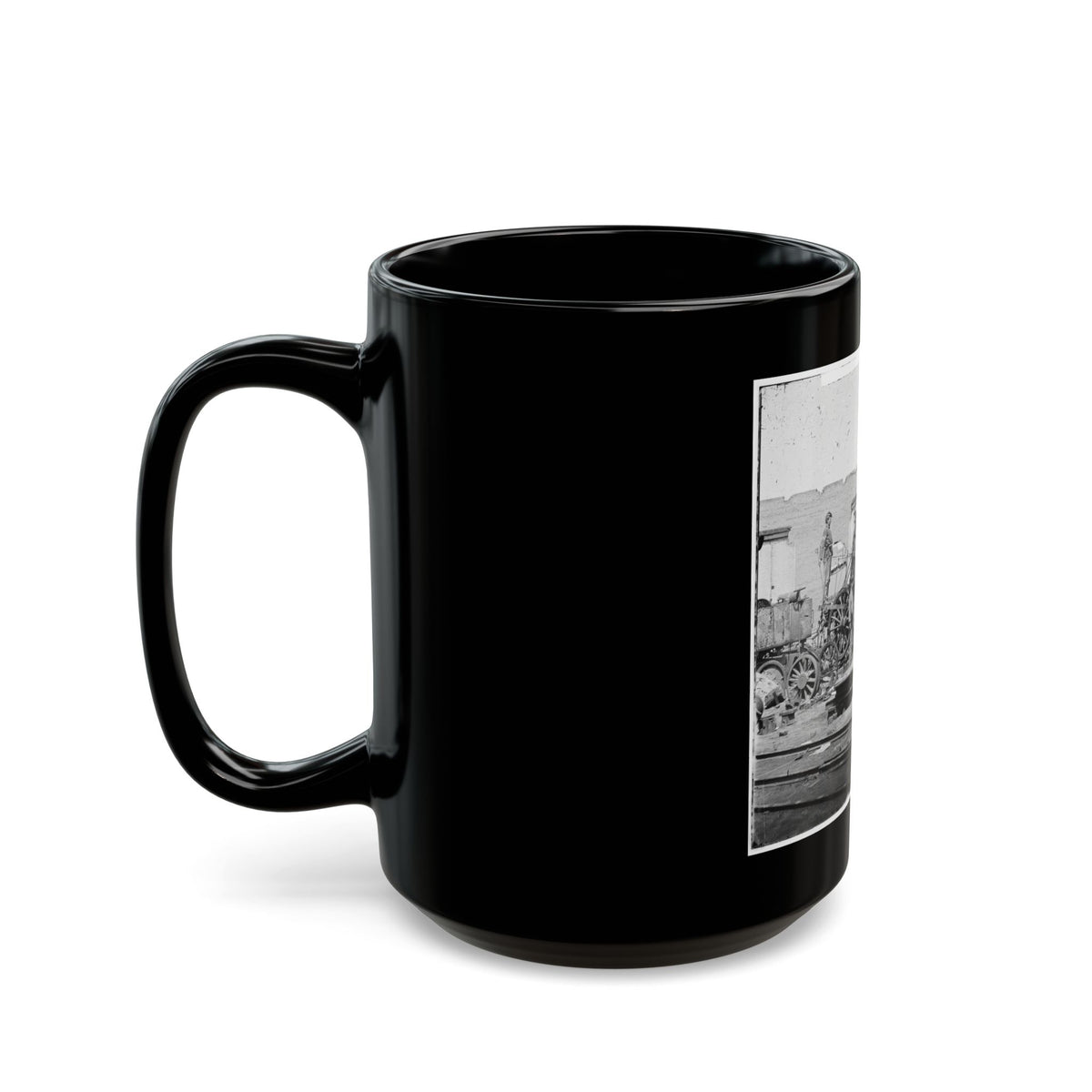 Richmond, Va. Crippled Locomotive, Richmond & Petersburg Railroad Depot (U.S. Civil War) Black Coffee Mug