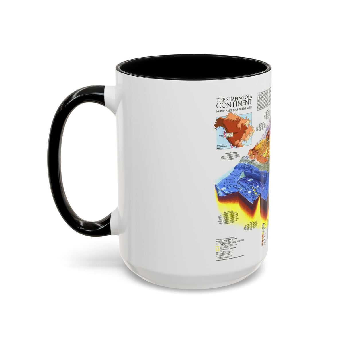 North America - The Shaping of a Continent (1985) (Map) Accent Coffee Mug