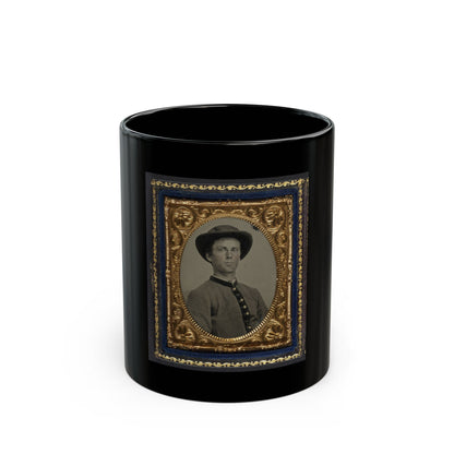 Unidentified Soldier In Confederate Uniform And Slouch Hat (U.S. Civil War) Black Coffee Mug