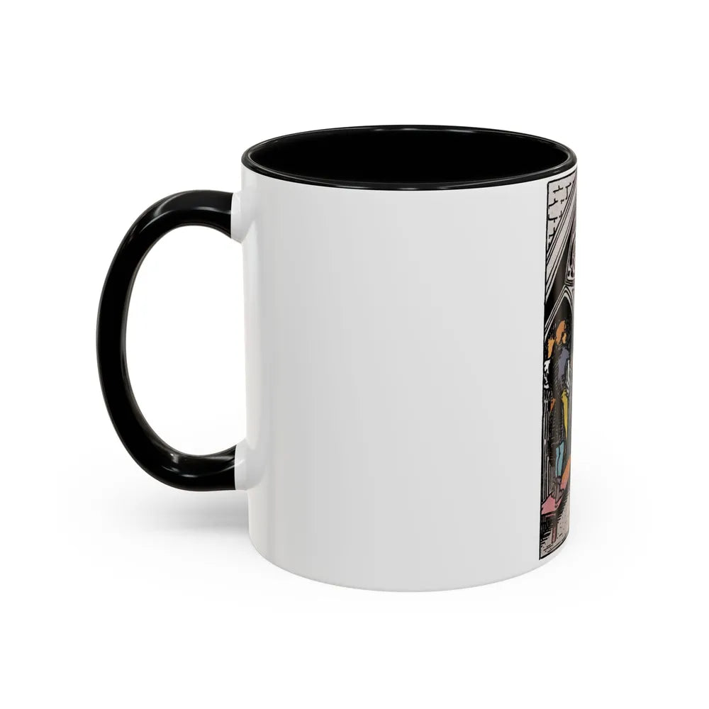 The 3 of Pentacles (Tarot Card) Accent Coffee Mug-Go Mug Yourself