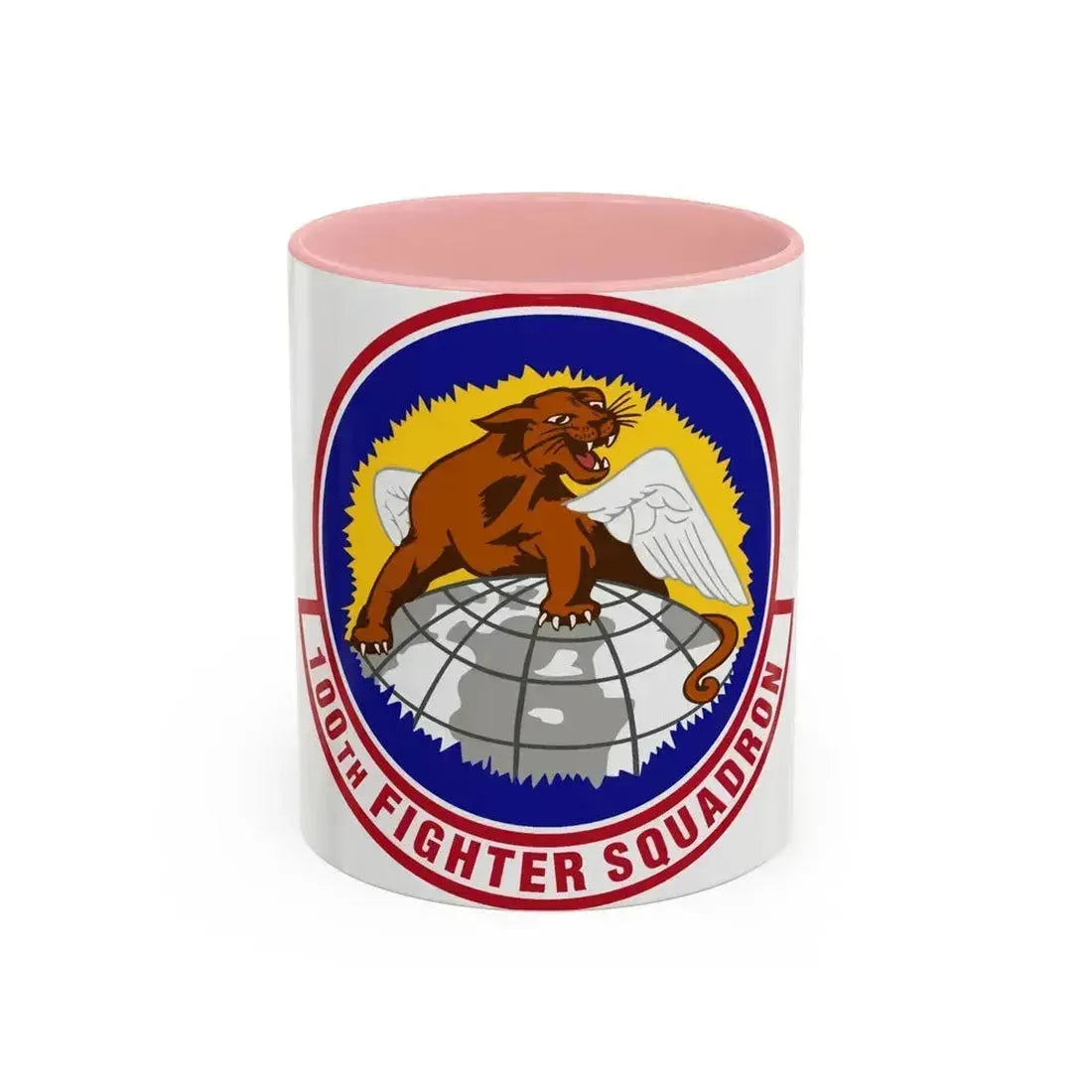 100th Fighter Squadron (U.S. Air Force) Accent Coffee Mug 11oz Pink - Go Mug Yourself