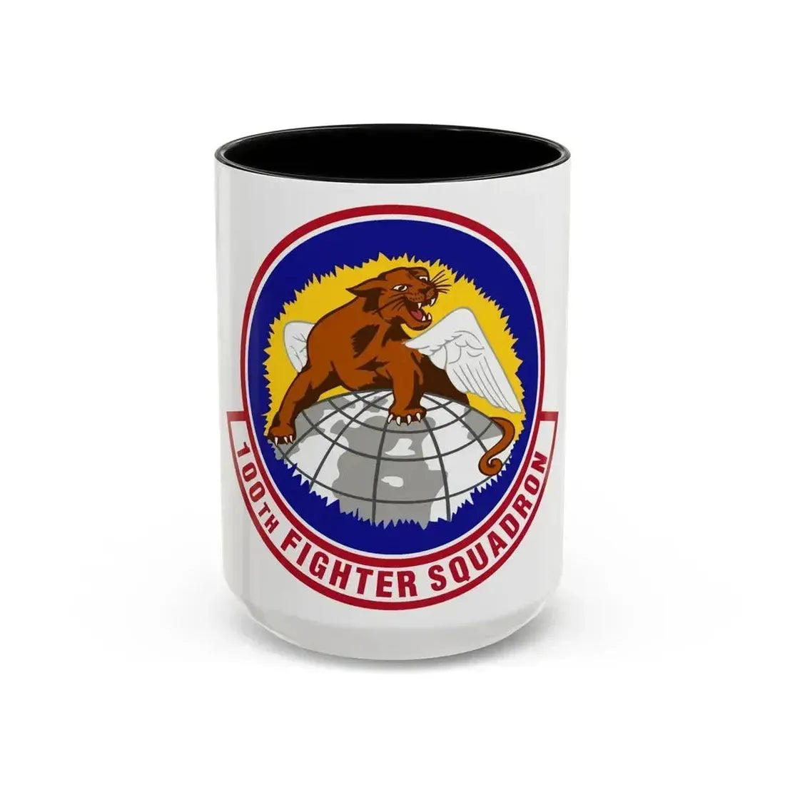 100th Fighter Squadron (U.S. Air Force) Accent Coffee Mug 15oz Black - Go Mug Yourself