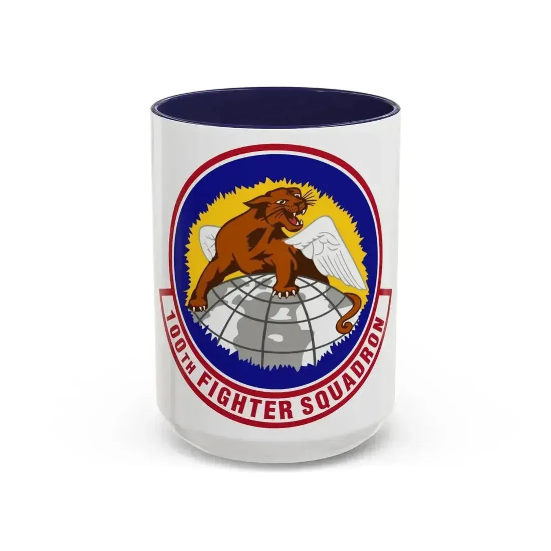 100th Fighter Squadron (U.S. Air Force) Accent Coffee Mug 15oz Navy - Go Mug Yourself