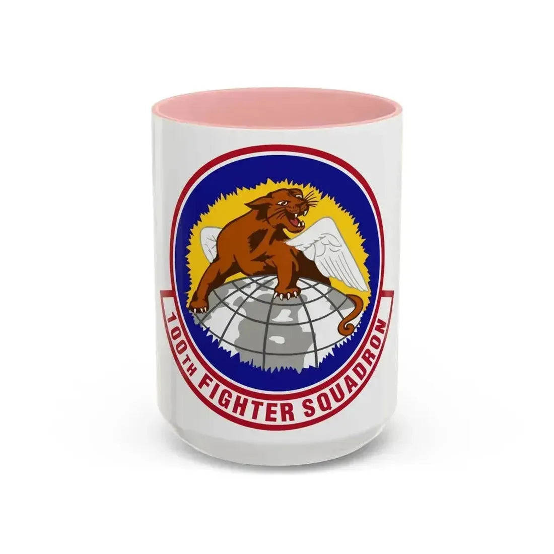 100th Fighter Squadron (U.S. Air Force) Accent Coffee Mug 15oz Pink - Go Mug Yourself