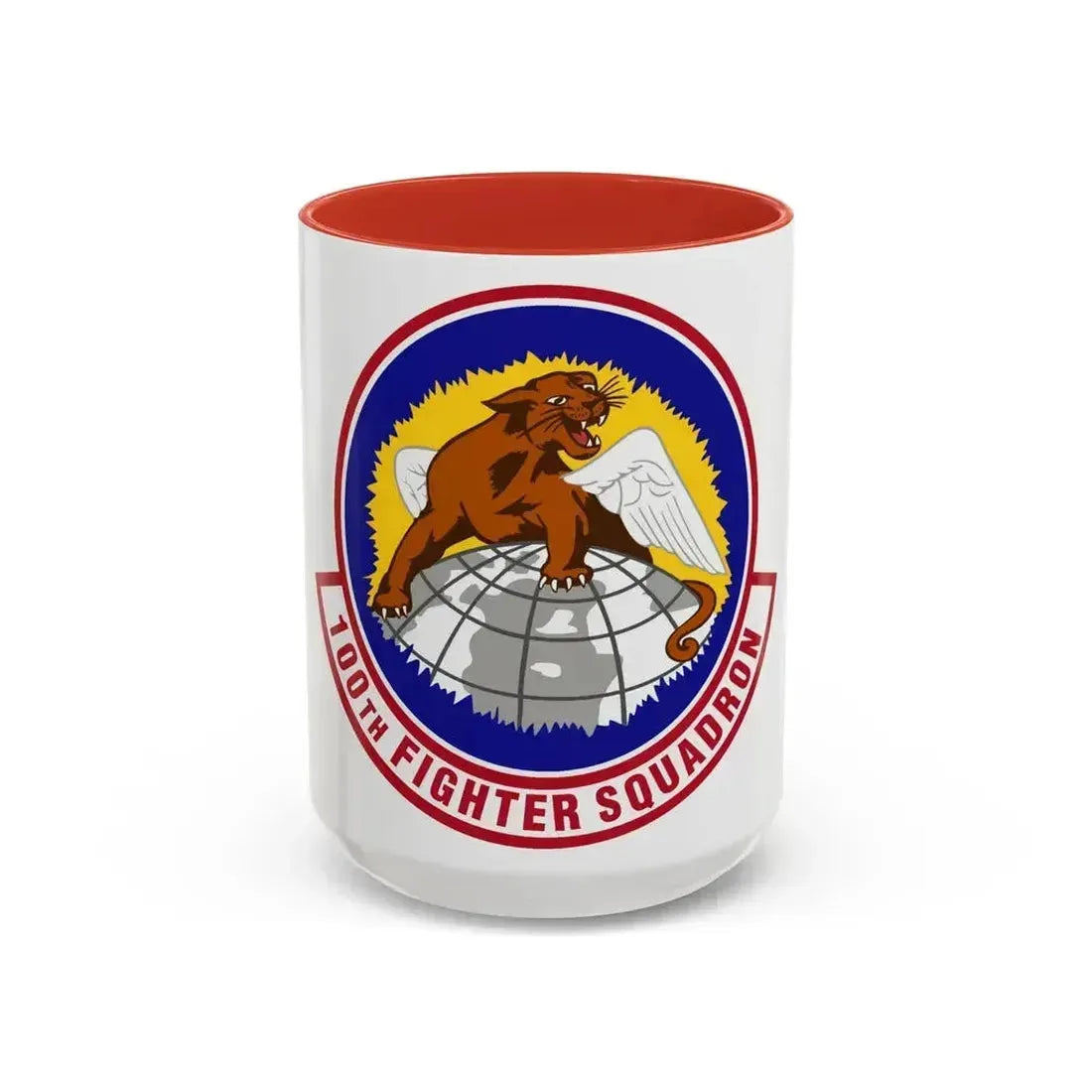 100th Fighter Squadron (U.S. Air Force) Accent Coffee Mug 15oz Red - Go Mug Yourself