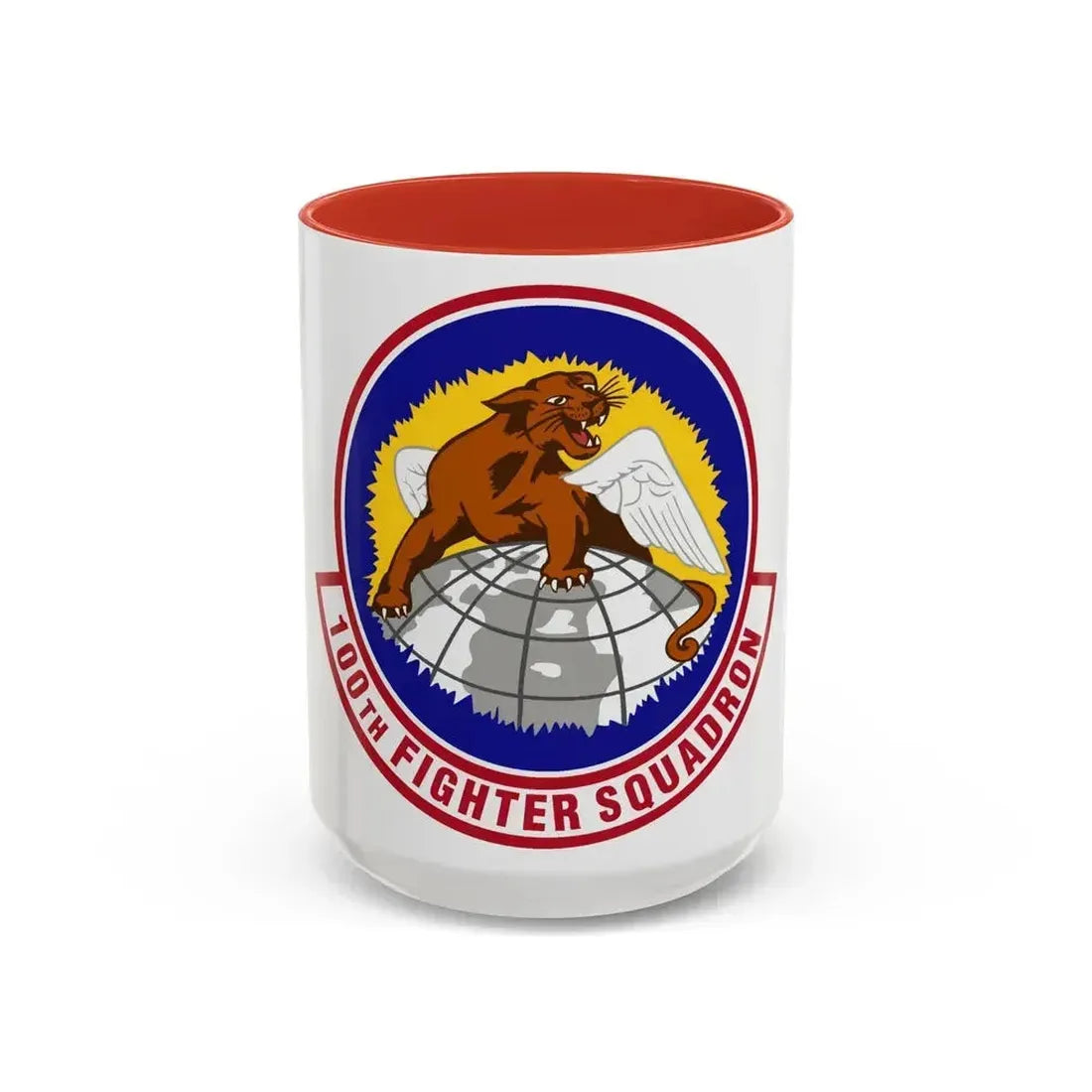100th Fighter Squadron (U.S. Air Force) Accent Coffee Mug 15oz Red - Go Mug Yourself