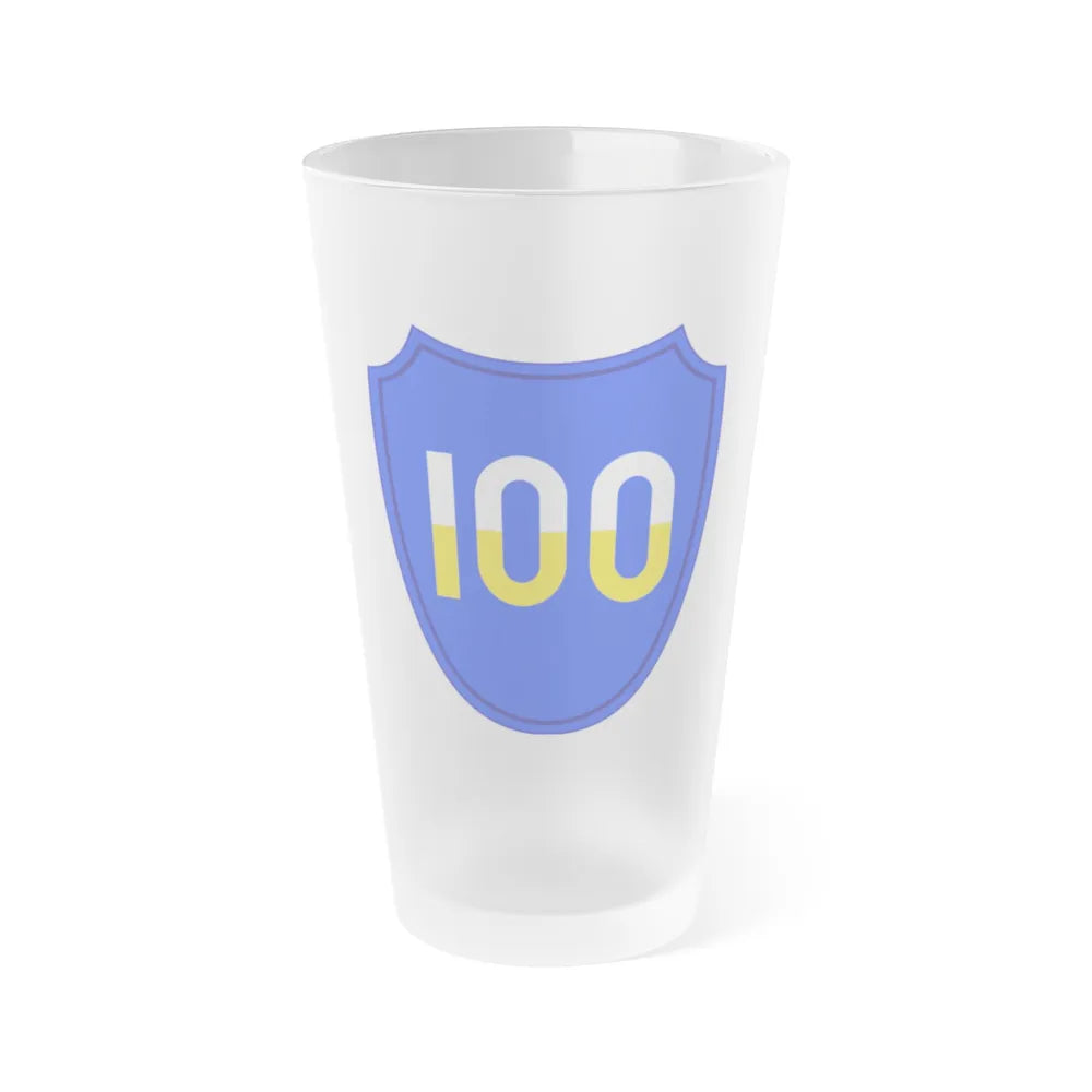 100th Infantry Division SSI (U.S. Army) Frosted Pint Glass 16oz-Go Mug Yourself