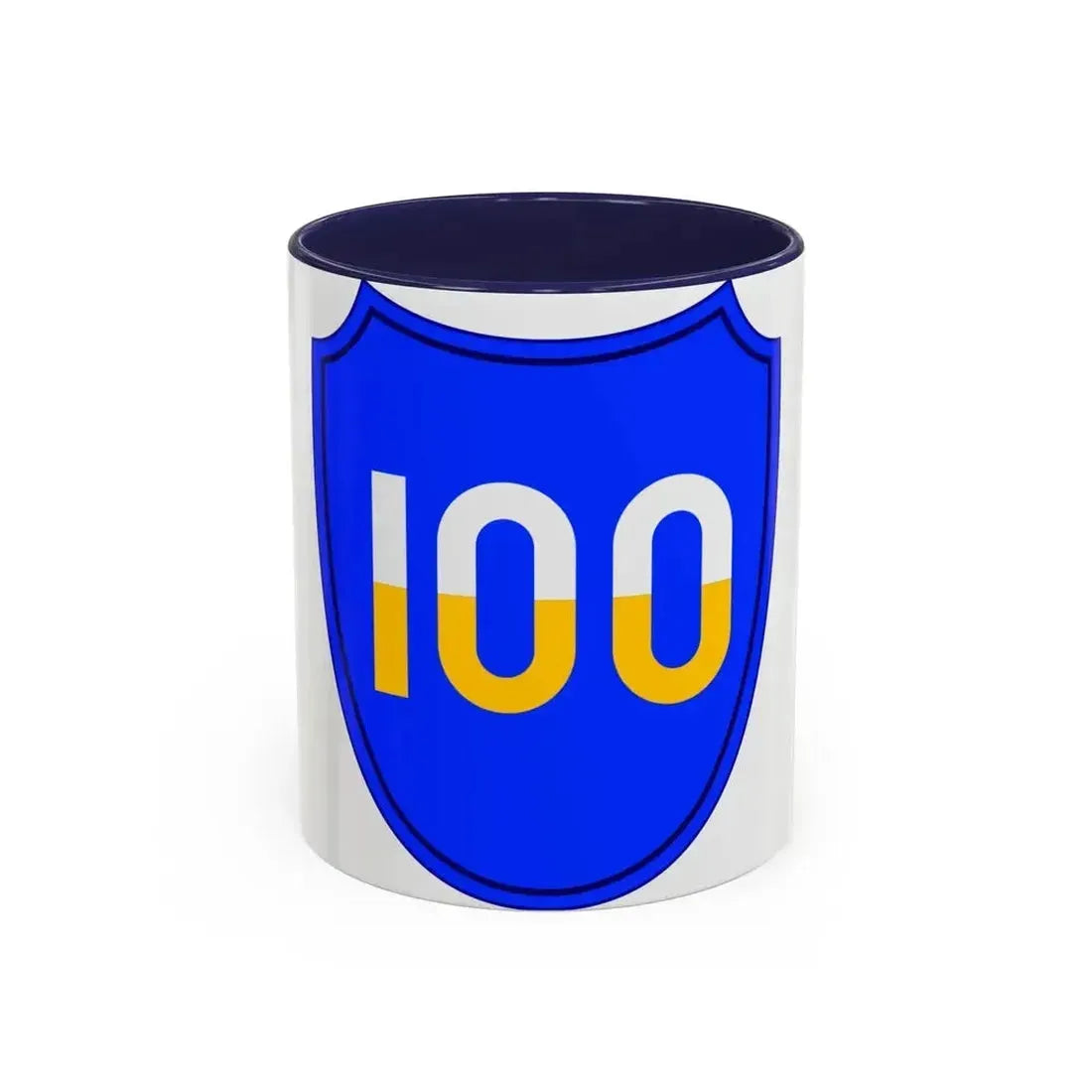 100th Infantry Division SSI (U.S. Army) Accent Coffee Mug 11oz Navy - Go Mug Yourself