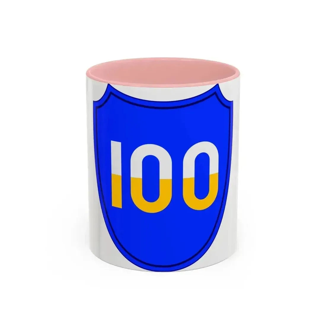100th Infantry Division SSI (U.S. Army) Accent Coffee Mug 11oz Pink - Go Mug Yourself