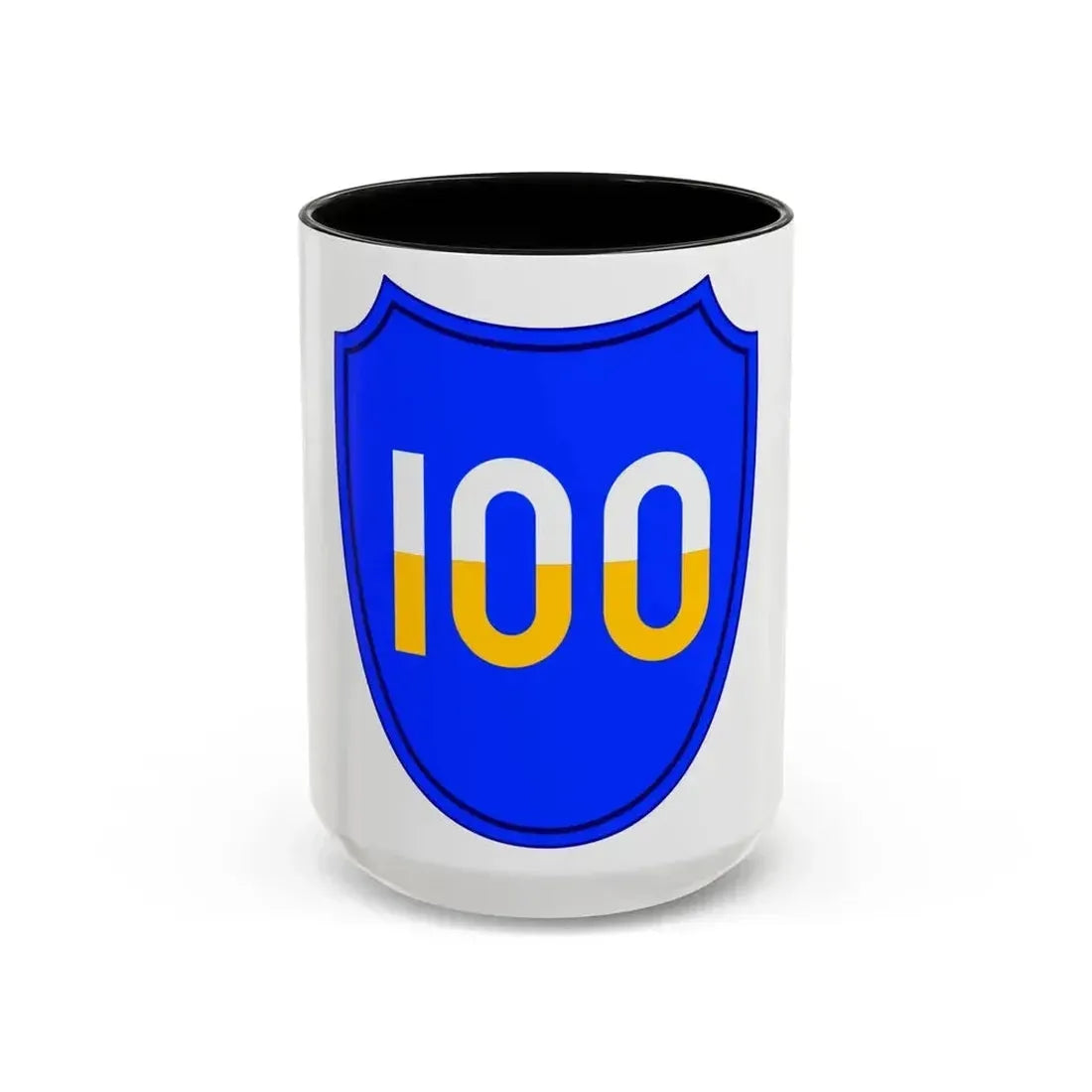 100th Infantry Division SSI (U.S. Army) Accent Coffee Mug 15oz Black - Go Mug Yourself
