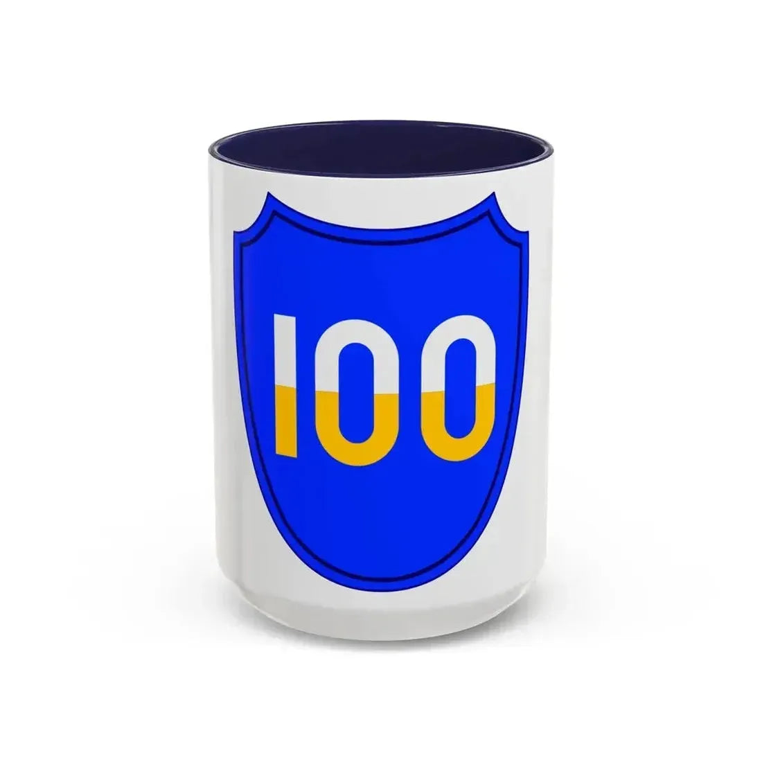 100th Infantry Division SSI (U.S. Army) Accent Coffee Mug 15oz Navy - Go Mug Yourself