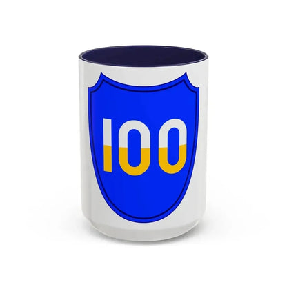 100th Infantry Division SSI (U.S. Army) Accent Coffee Mug 15oz Navy - Go Mug Yourself