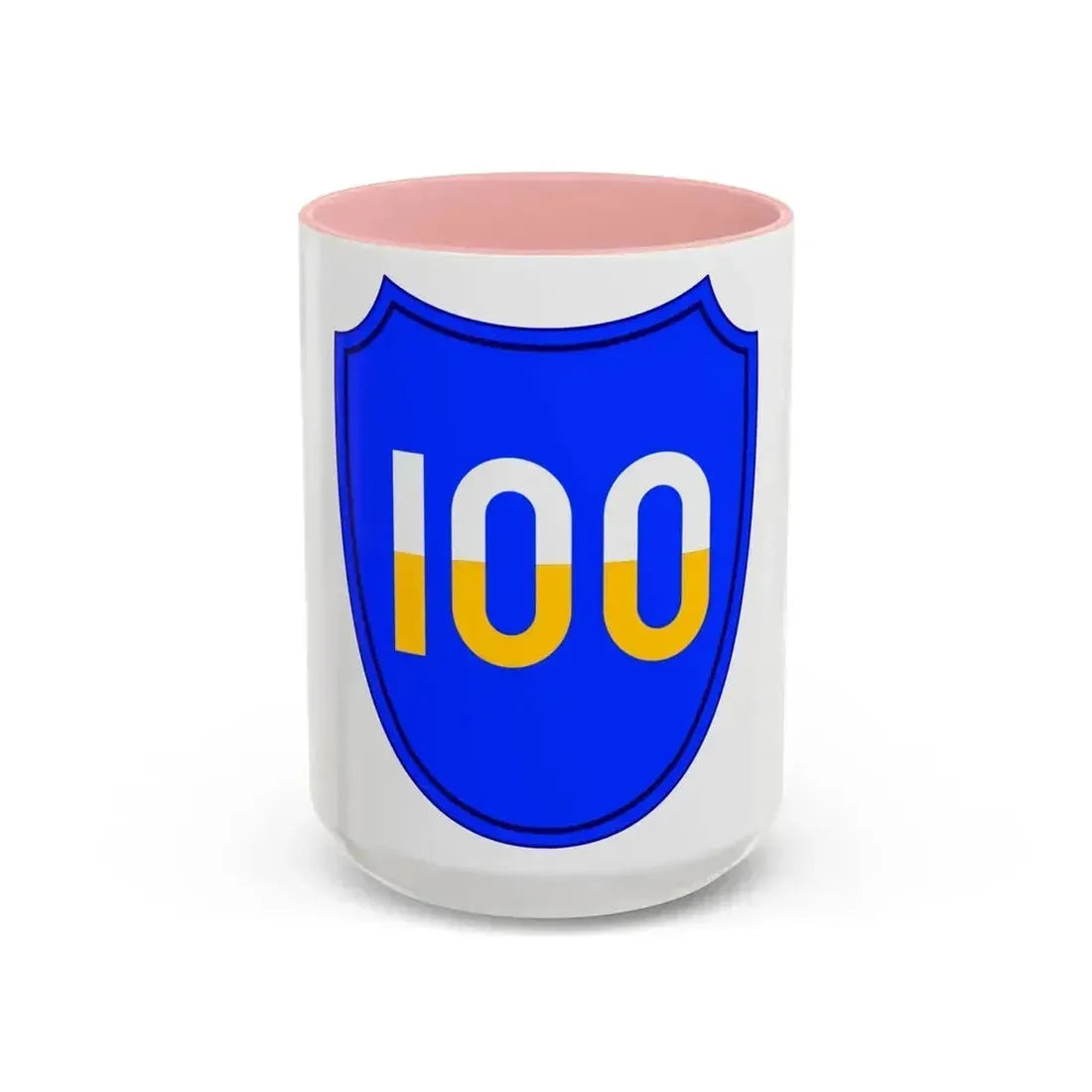 100th Infantry Division SSI (U.S. Army) Accent Coffee Mug 15oz Pink - Go Mug Yourself