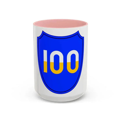 100th Infantry Division SSI (U.S. Army) Accent Coffee Mug 15oz Pink - Go Mug Yourself