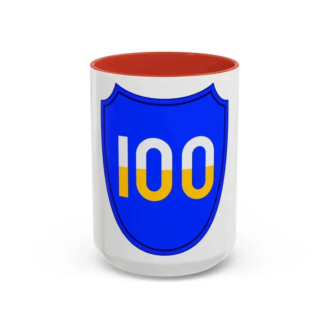 100th Infantry Division SSI (U.S. Army) Accent Coffee Mug 15oz Red - Go Mug Yourself