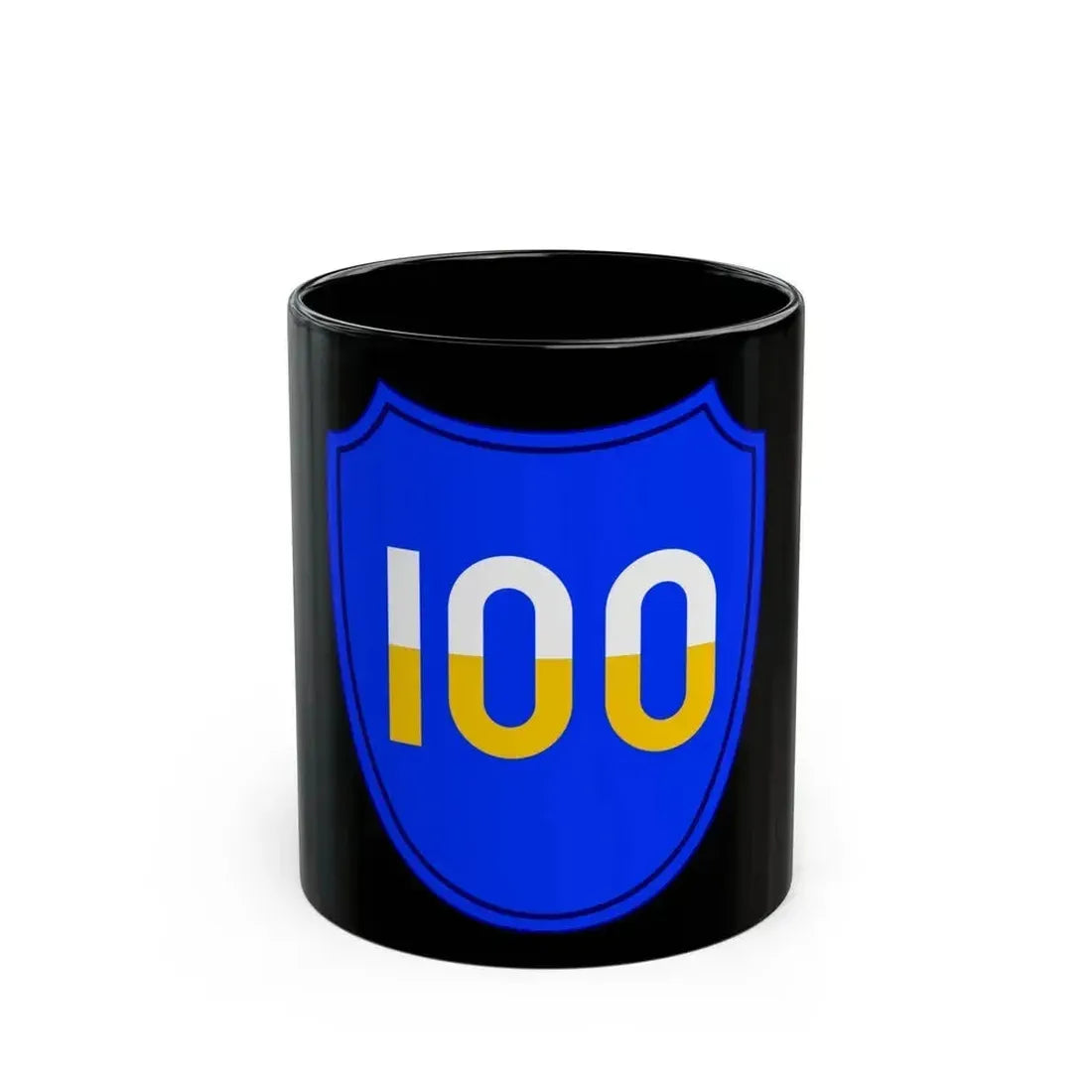 100th Infantry Division SSI (U.S. Army) Black Coffee Mug 11oz - Go Mug Yourself