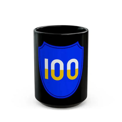 100th Infantry Division SSI (U.S. Army) Black Coffee Mug 15oz - Go Mug Yourself