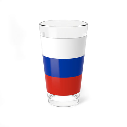 Flag of Russia with border (Russia) Pint Glass 16oz