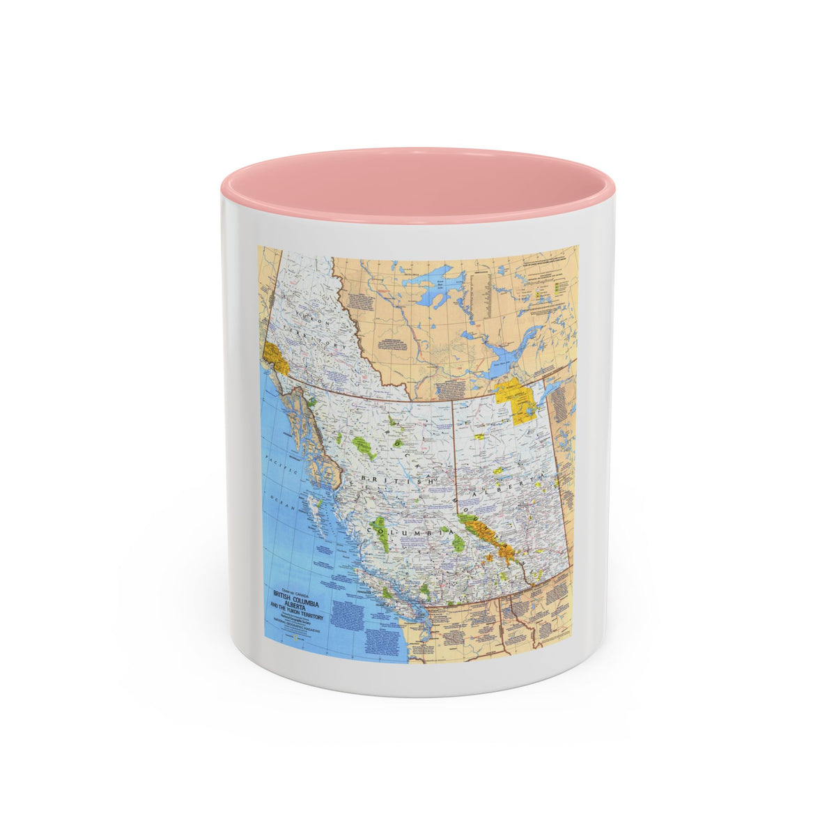 Canada - British Columbia, Alberta & Yukon (1978) (Map) Accent Coffee Mug